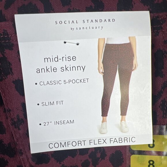 Social Standard by Sanctuary Mid-Rise Ankle Skinny Jeans NWT - Picture 3 of 3